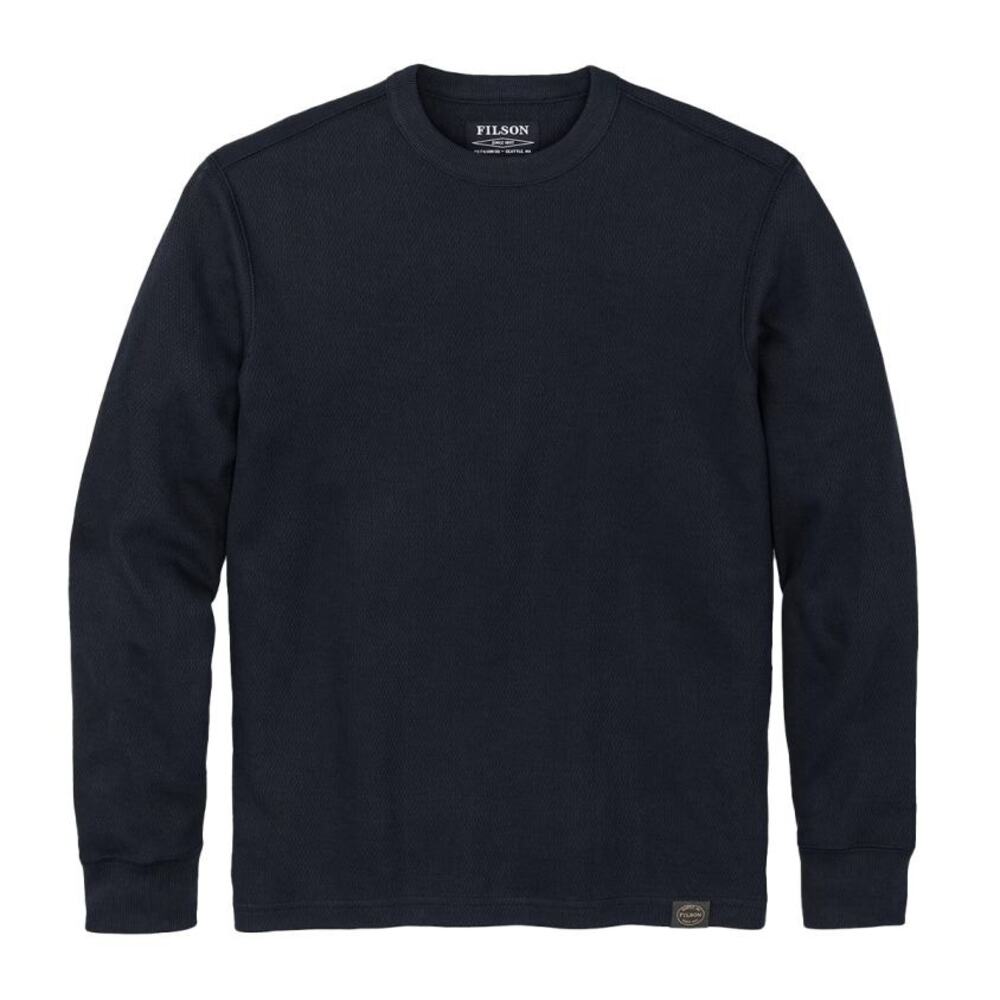 Filson Waffle Knit Thermal Crew Navy Long Sleeve Men's SZ LARGE Blue Crew EUC